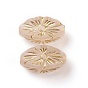 Perles acryliques plaquées, métal doré enlaça, givré, ovale avec des fleurs