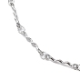304 Stainless Steel Wave Bar Link Chain Necklaces
