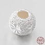 Fancy Cut Textured 925 Sterling Silver Round Beads