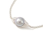 Pulsera deslizante con eslabones de perlas naturales, 304 joyería de acero inoxidable