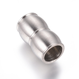 304 Stainless Steel Magnetic Clasps with Glue-in Ends, Matte, Column