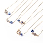 Crystal Rhinestone & Resin Evil Eye Pendant Necklace, Gold Plated Brass Jewelry for Women