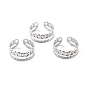 Ion Plating(IP) 304 Stainless Steel Finger Rings, Cuff Rings, Long-Lasting Plated, Curb Chain Shape