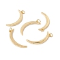 Rack Plating Brass Pendants, with Jump Ring, Cadmium Free & Nickel Free & Lead Free, Moon