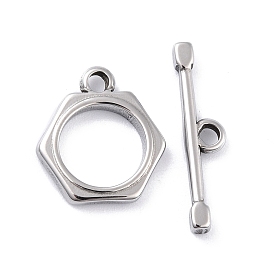 304 Stainless Steel Toggle Clasps, Tibetan Style