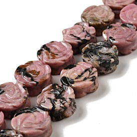 Rhodonite naturelles brins de perles, rose