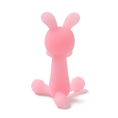 Mordedor de silicona con forma de conejo para niños y niñas, mordedor molar para bebés, juguetes para masticar, juguete para la dentición