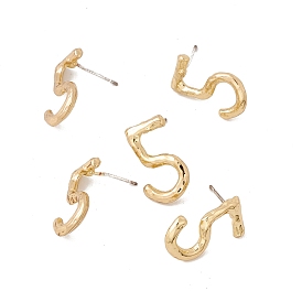 Boucles d'oreilles en laiton avec chiffres et épingles en argent sterling pour femmes