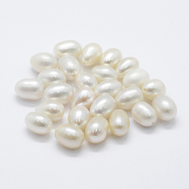 Natural Cultured Freshwater Pearl Beads, Potato, Half Drilled