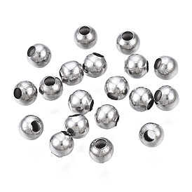 Round 304 Stainless Steel Beads, for Jewelry Craft Making