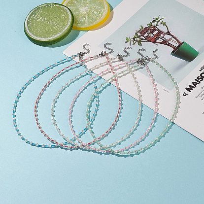 ABS Plastic Imitation Pearl & Seed Glass Beaded Necklace for Women
