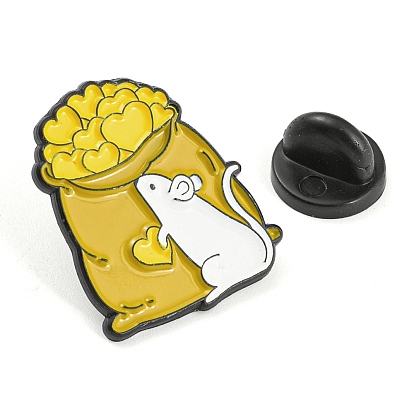 Dollar Sign/Snake/Pig Cartoon Style Enamel Pins, Black Alloy Badge for Backpack Clothes