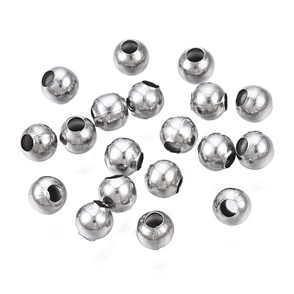 Redondas 304 perlas de acero inoxidable, para hacer artesanías de joyería