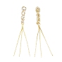 Brass Chains Tassel Big Pendnants, with Clear Glass