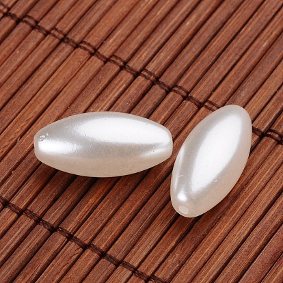 Rice Imitation Pearl Acrylic Beads, 21x10mm, Hole: 2mm, about 390pcs/500g