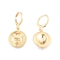 Brass Lion Dangle Leverback Earrings for Women, Cadmium Free & Nickel Free & Lead Free