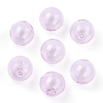 Transparent Blow High Borosilicate Glass Globe Beads, Round, for DIY Wish Bottle Pendant Glass Beads