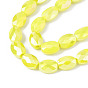 Perles en verre electroplate, de couleur plaquée ab , ovale, facette