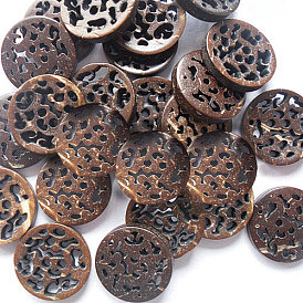 Round Carved 2-hole Basic Sewing Button, Coconut Button, 13mm, 100pcs/bag