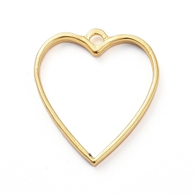 Zinc Alloy Open Back Bezel Pendants, For DIY UV Resin, Epoxy Resin, Pressed Flower Jewelry, Heart