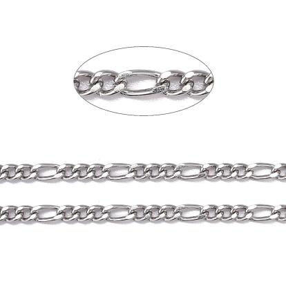 304 Stainless Steel Figaro Chains, Unwelded, Decorative Chains