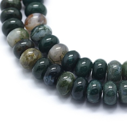 Natural Indian Agate Beads Strands, Rondelle