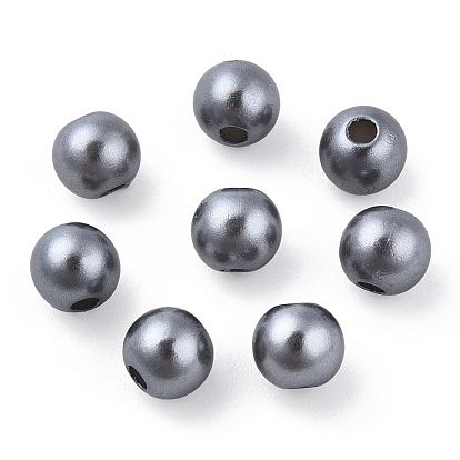 Perles d'imitation en plastique ABS peintes à la bombe, ronde