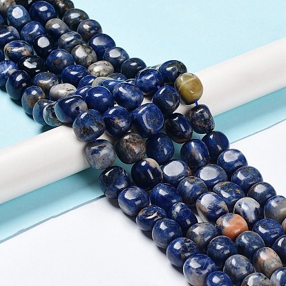 Natural Sodalite Beads Strands, Nuggets Tumbled Stone