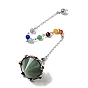 Natural & Synthetic Gemstone Cone Dowsing Pendulums, Cone Charm, with Platinum Tone Brass & Alloy Findings & Chakra Mixed Stone Beads, Cadmium Free & Lead Free, Mixed Dyed and Undyed