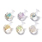 Luminous Transparent Resin Pendants, Dolphin Charms with Gold Foil, Glow in Dark