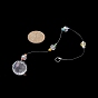 Glass Teardrop Pendant Decorations, Suncatchers Hanging, with Glass Beads and 304 Stainless Steel Rings