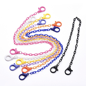 Personalized ABS Plastic Cable Chain Necklaces, Handbag Chains, with Lobster Claw Clasps