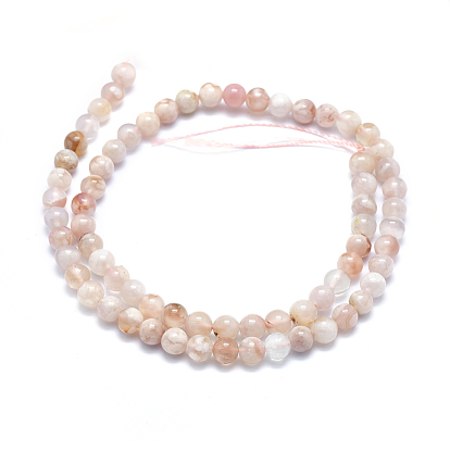 Natural Cherry Blossom Agate Beads Strands, Round