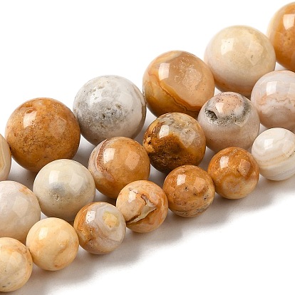 Natural Crazy Agate Beads Strands, Round