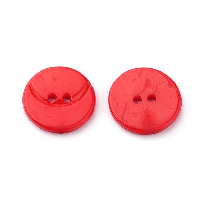 2-Hole Acrylic Buttons, Flat Round