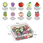 100Pcs 10 Style Handmade Polymer Clay Beads Set, for DIY Jewelry Crafts Supplies, Fruits