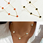 Golden Stainless Steel Flower Pendant Necklace for Women