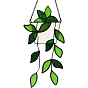 Растительные акриловые листья, подвесные украшения для окон, с железными цепями и крюком, для декора домашнего сада