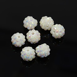 Perles de strass en résine , couleur ab , ronde, Trou: 2mm