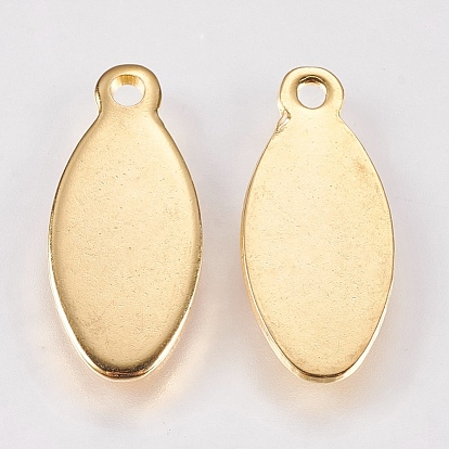 201 pendentifs d'étiquettes vierges en acier inoxydable, ovale
