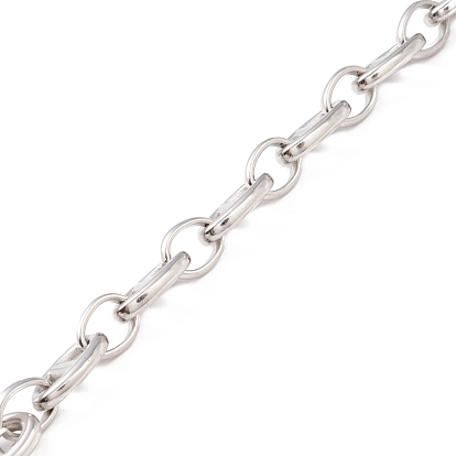 304 Stainless Steel Oval Link Chains, Cross Chains, Unwelded