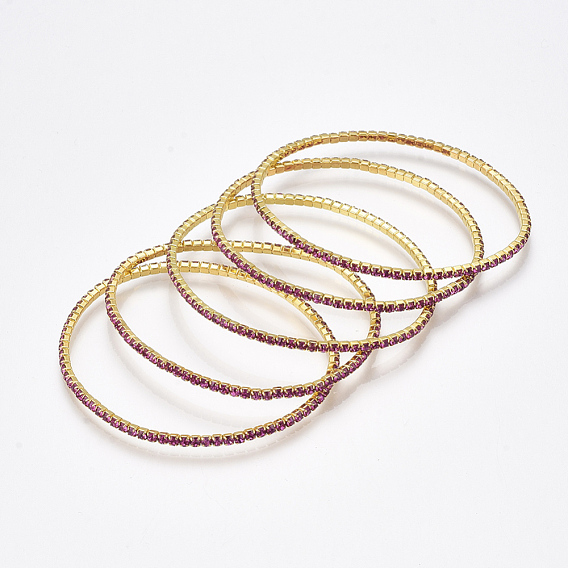 Bracelets en laiton chaîne extensible, avec strass