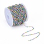 304 Stainless Steel Enamel Twisted Chains, with Spool, Soldered