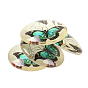 Butterfly Printed Glass Cabochons, Half Round/Dome