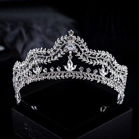 Bride Crystal Crown Headpiece for Wedding Dress with Princess Birthday Hairband.