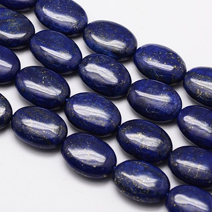 Lapis lazuli naturelles brins ovales de perles, teint