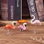 3Pcs Flamingo Figurines, Hand Blown Glass Mini Flamingo Statue Decor, Glass Bird Ornaments for Gift Home Decoration