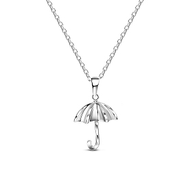 SHEGRACE Cute Design 925 Sterling Silver Necklace, with Umbrella Pendant, 17.7 inch