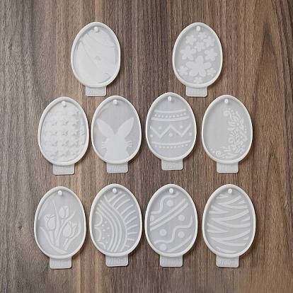 10 moldes de silicona para manualidades con colgante de huevo de Pascua, moldes de resina, para resina uv, fabricación artesanal de resina epoxi