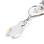 AB Color Plated Crystal Teardrop Big Pendant Decorations, Hanging Sun Catchers, with Iron Findings & Alloy Pendants